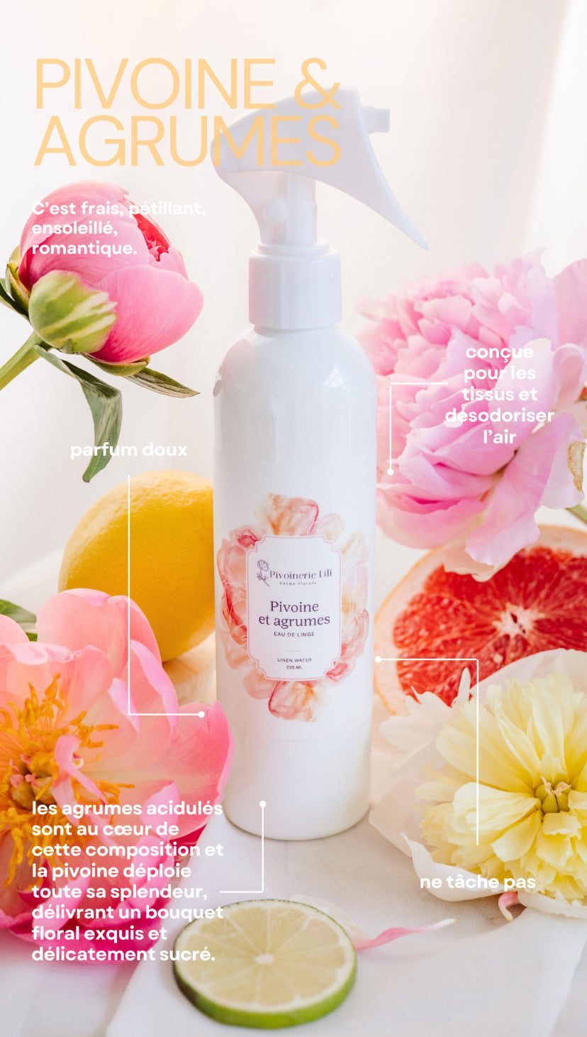 Eau de linge - Pivoine & agrumes