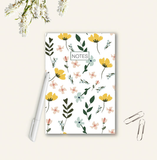 Cahier de notes floral