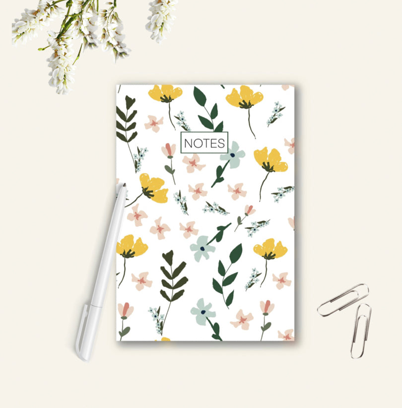 Cahier de notes floral