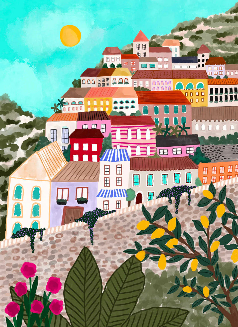 Illustration Village coloré